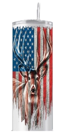 Tumbler 20 oz Deer with Flag