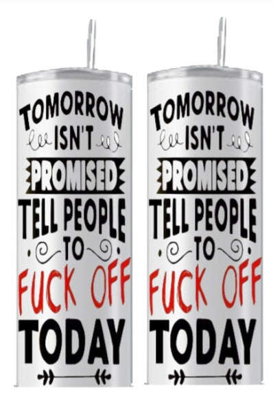 Tumbler 20 oz Fuck off today