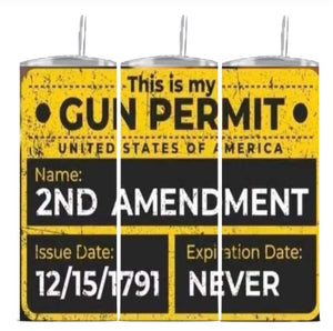 Tumbler 20 oz Gun Permit