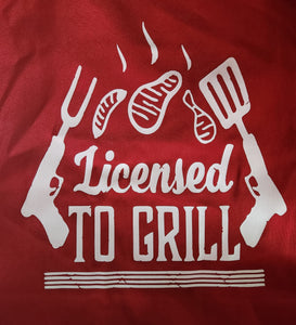 Apron Red - Licensed To Grill
