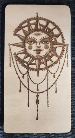Laser Engraved Sun and moon